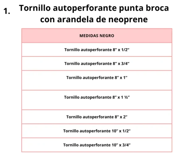 Tornillo autoperforante punta broca con arandela de neoprene - Image 2
