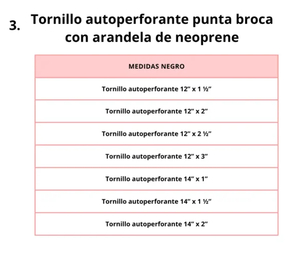 Tornillo autoperforante punta broca con arandela de neoprene - Image 4