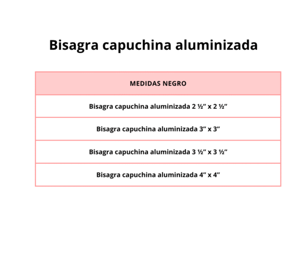 Bisagra capuchina aluminizada - Image 4