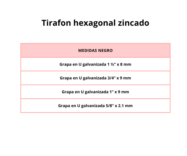 Tirafon hexagonal zincado - Image 3
