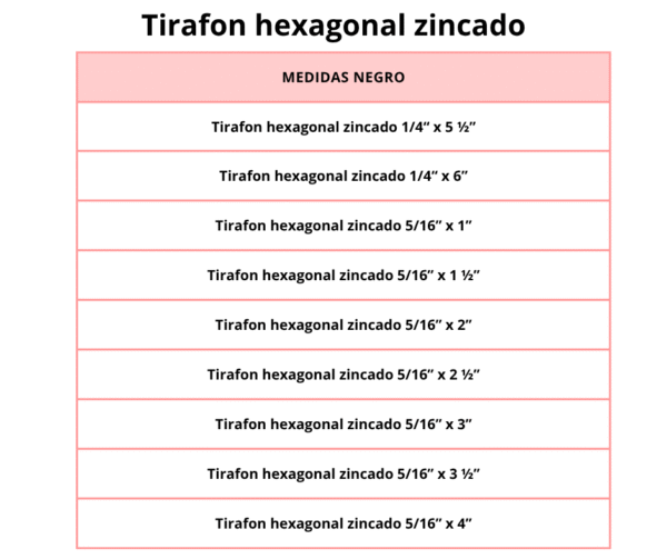 Tirafon hexagonal zincado - Image 5