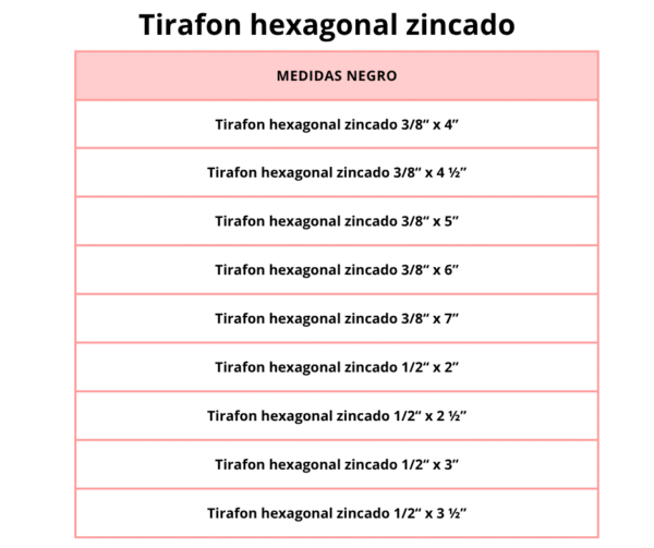 Tirafon hexagonal zincado - Image 7