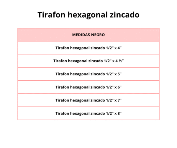 Tirafon hexagonal zincado - Image 8