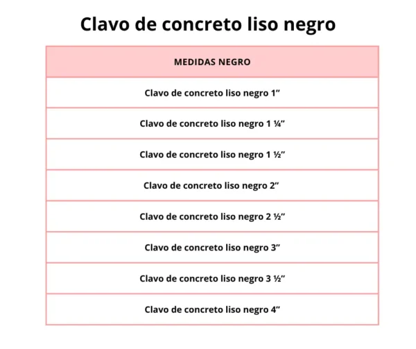 Clavo de concreto liso negro - Image 3