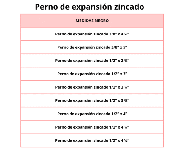 Perno de expansión zincado - Image 5