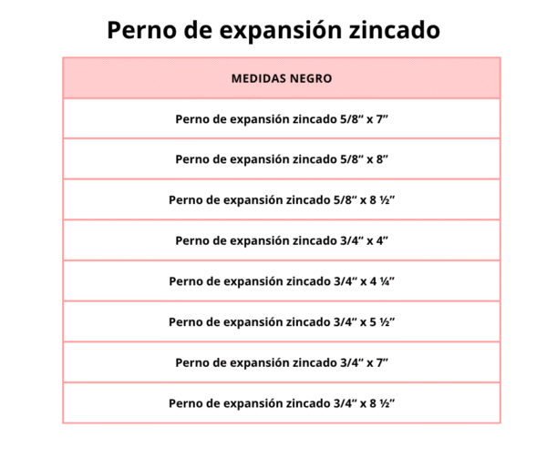 Perno de expansión zincado - Image 7