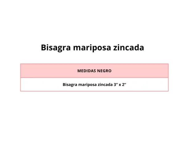 Bisagra mariposa zincada - Image 3