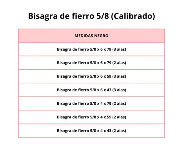 Bisagra de fierro 5/8 (calibrado) - Image 3
