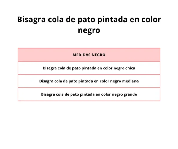 Bisagra cola de pato pintada en color negro - Image 2
